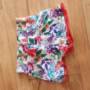 Tropical shorts elastic waist